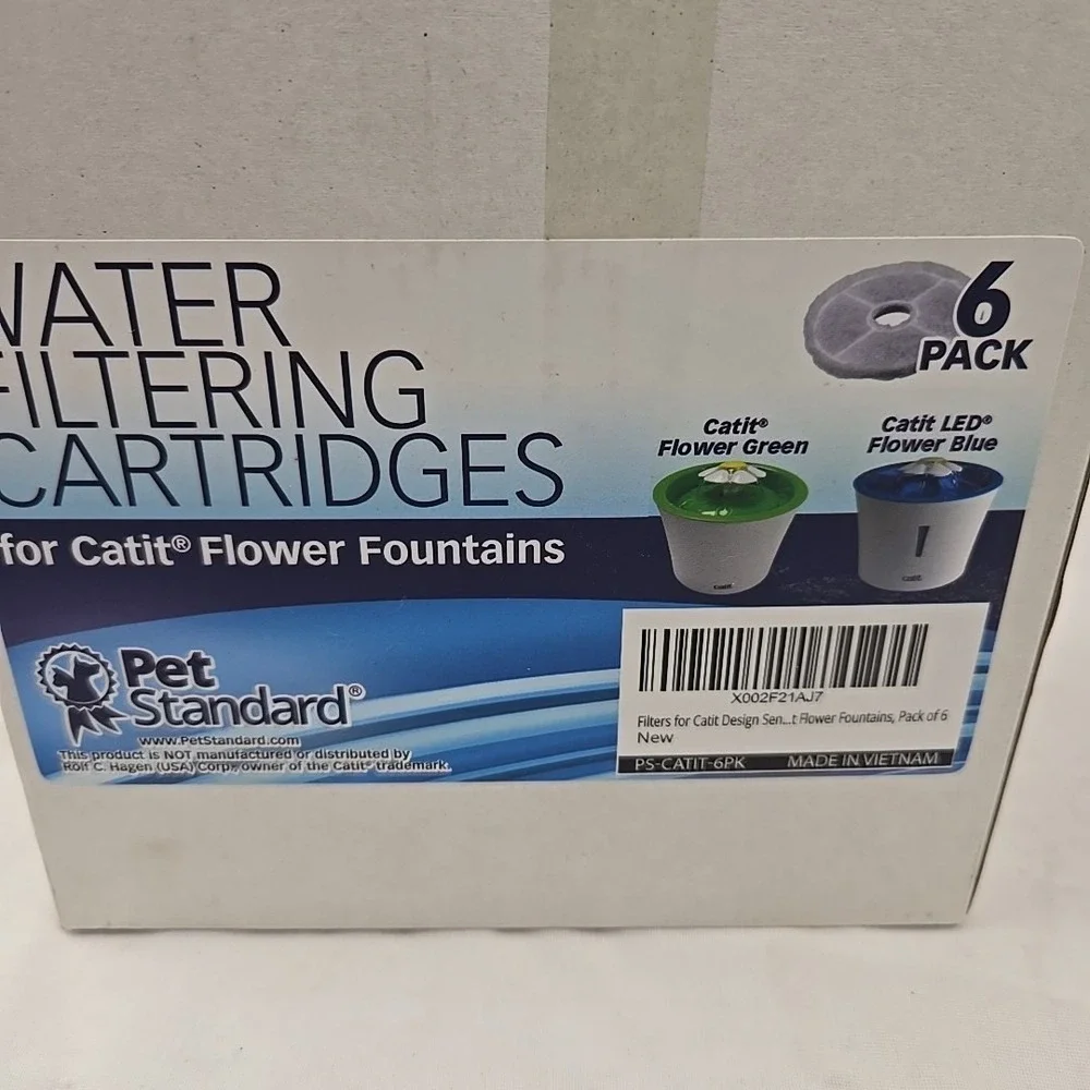 6 Pack Catit Flower Fountain Water Filter Replacement Cartridges  New‎
